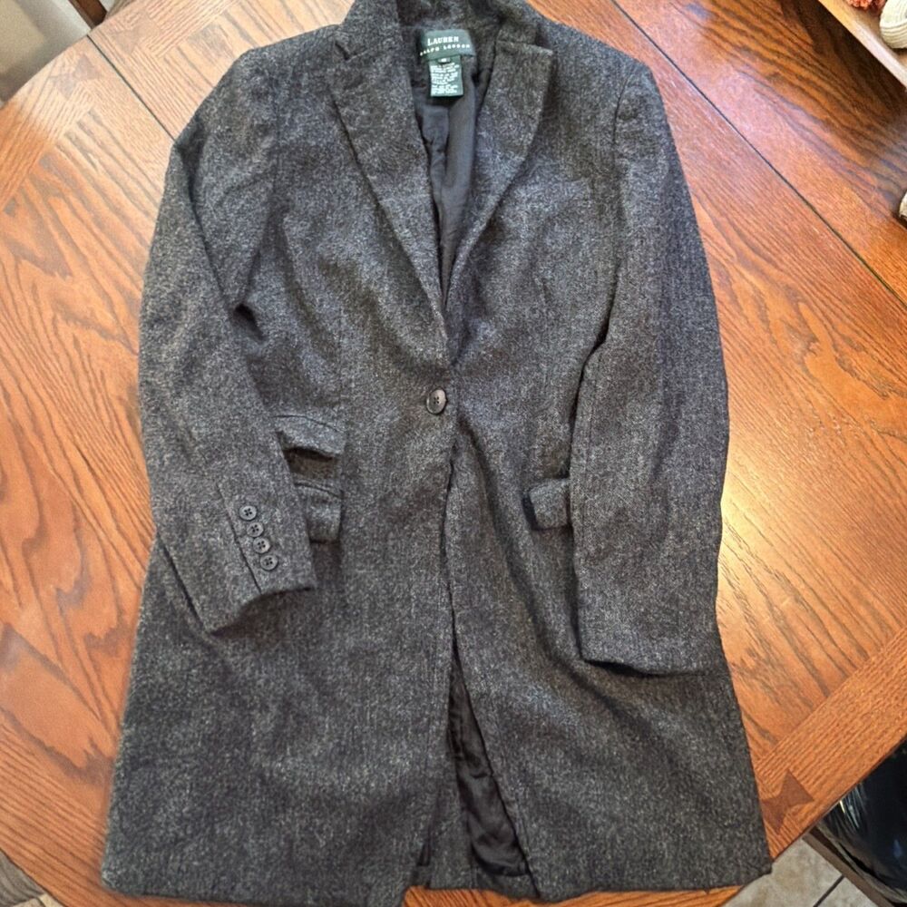 Lauren Ralph Lauren Women’s 100% Wool Single Breasted Long Jacket